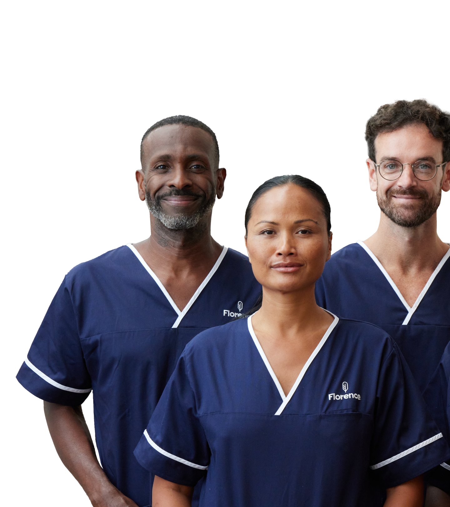 Three Florence healthcare professionals representing our temporary staffing solutions.