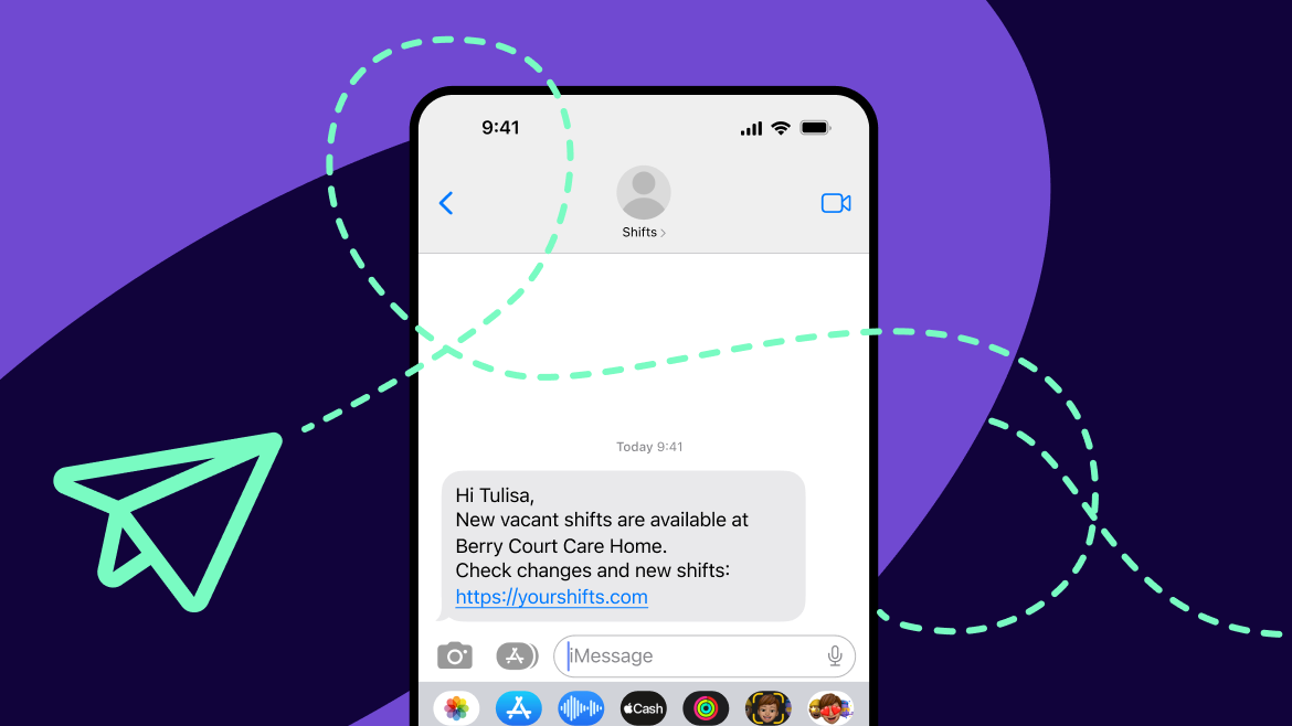 Notification sent to Florence healthcare professional via the Florence app about new vacant shifts