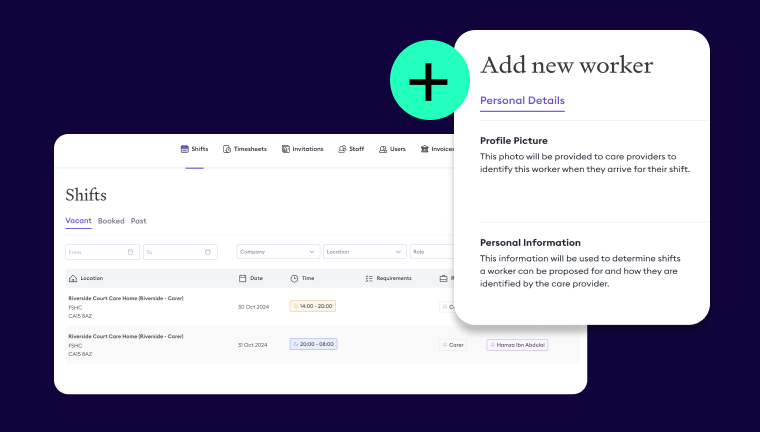 Staffing agencies can invite workers to shifts thanks to the easy-to-use Florence platform.
